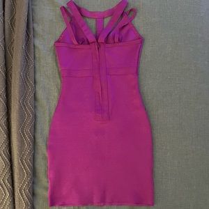 Pink/magenta bodycon bondage dress XS